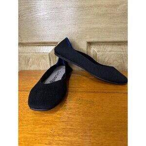 Rothy’s The Flat Round Toe Slip On Ballet Flat Comfort Flexible Black Womens 8